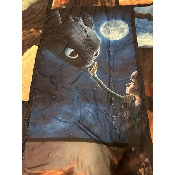 How to Train Your Dragon Comforter Blanket Toothless Hiccup 2010? DreamWorks - Picture 8 of 11